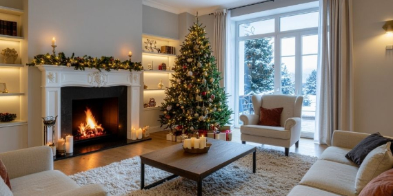 Krem Rengi Salon Dekorasyonu